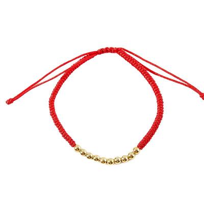 三福925银红绳寓意手链单条 新中式编织饰品配饰首饰492592
