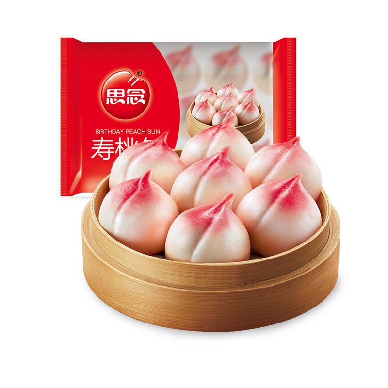 思念寿桃包豆沙馅包子寿宴祝寿
