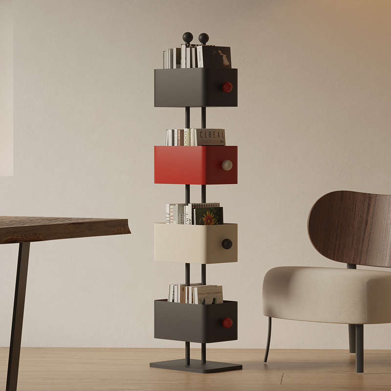 家用落地儿童书架客厅铁艺置物架转角储物柜收纳展示柜隐形小柜子