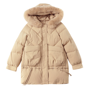 高端妈妈冬装中长款羽绒服2025新款中年女装中老年减龄气质厚外套