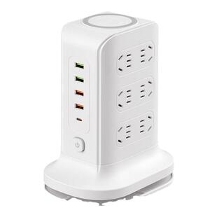 公正午插座带无线快充多口USB插排可收纳多插位排插家用办公家用