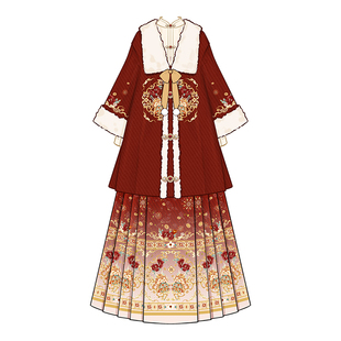 HardCandy 硬糖原创大码龙年织金妆花马面裙新中式改良半身裙套装