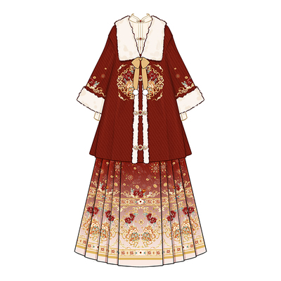 HardCandy 硬糖原创大码龙年织金妆花马面裙新中式改良半身裙套装