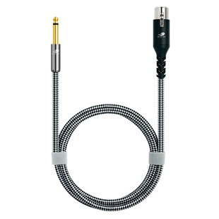 戈利狮话筒线 6.5mm大二芯转卡农母圈麦克风线耐用话筒线连接长线