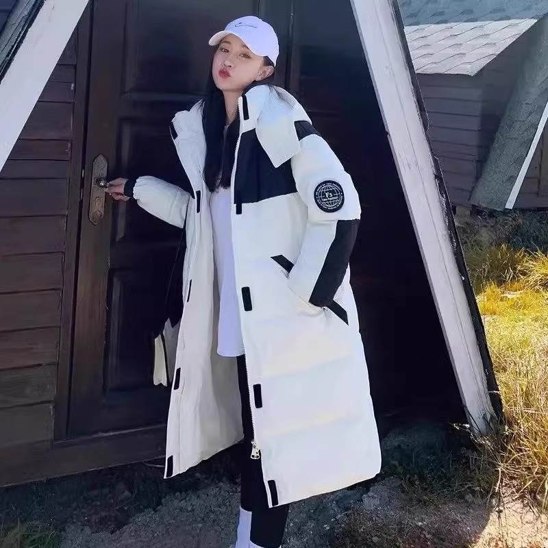 轻薄羽绒服女2025新款冬季时尚洋气中长款过膝炸街派克面包服棉衣