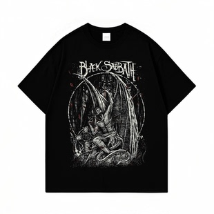 Black Sabbath黑色安息日乐队复古印花纯棉宽松男女短袖T恤潮酷夏