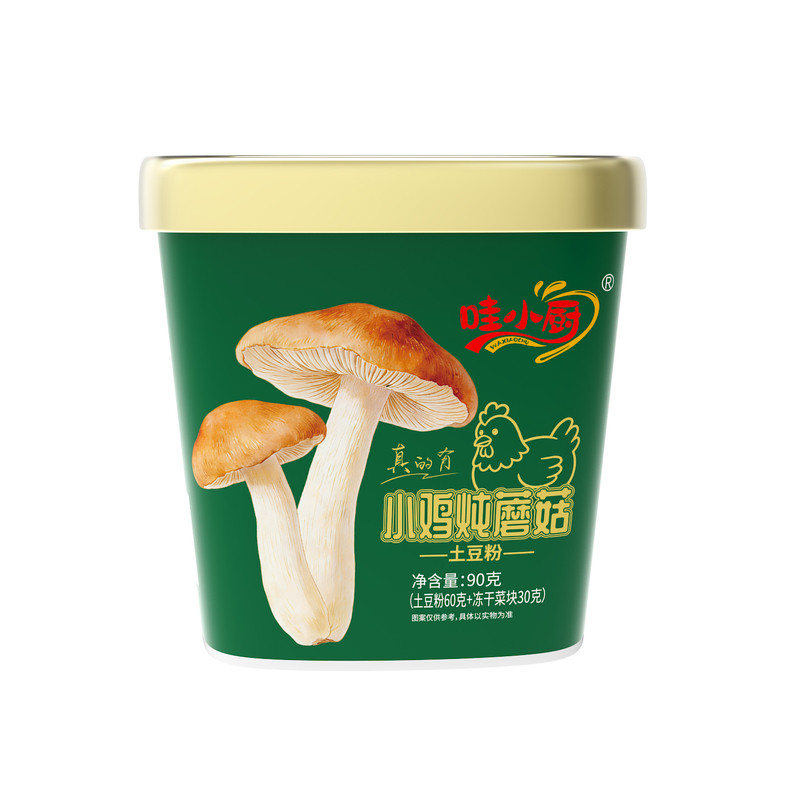 哇小厨小鸡炖蘑菇土豆粉速食夜宵
