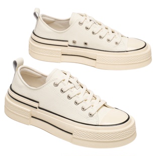 「男女同款」BeauToday厚底小白鞋男款运动休闲板鞋男真皮增高