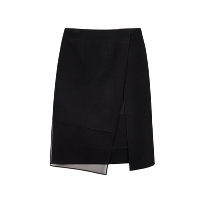 LESS绵羊毛直筒中长款半身裙