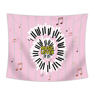 钢琴音乐工作室挂毯音符乐谱琴行挂布背景装饰布壁挂支持logo定制