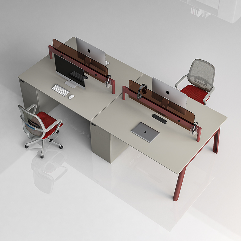 捷奥C12办公桌简约现代工位办公桌椅组合6人位员工办公家具职员桌