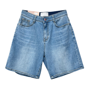 韩国howluk薄款高腰牛仔短裤女夏季新款宽松阔腿裤显高四分裤