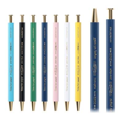 marks0.5mm六角木轴中性笔按动