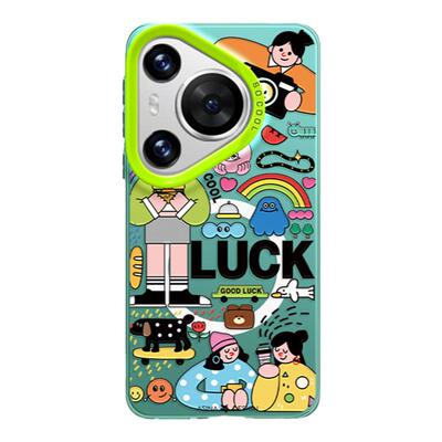 集市插画适用华为手机壳带支架