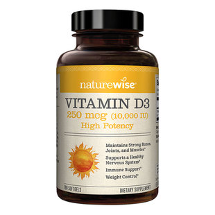 Naturewise2瓶10000iu活性25羟基维生素d3阳光瓶维他命d3