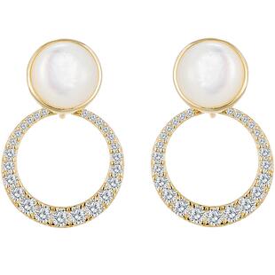 蔻润知境耳钉银耳饰耳环耳坠女士时尚小众京润珍珠生日礼物送女友