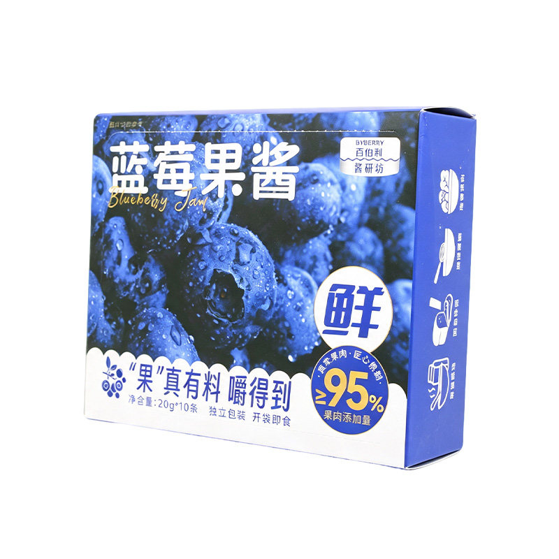 百伯利蓝莓酱独立袋装蓝莓果酱面包吐司早餐涂抹酱果肉果泥拌酸奶