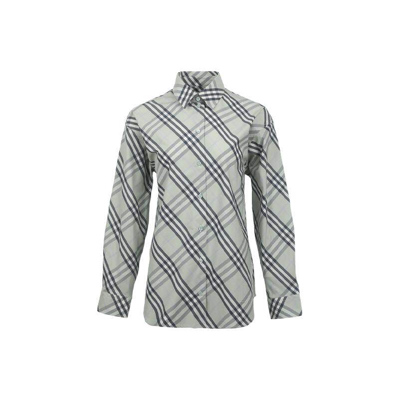 【自营】BURBERRY/博柏利女士SS26轻薄款格纹宽松休闲棉长袖衬衫