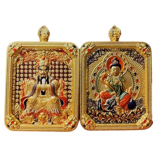 龙五爷唐卡吊坠五台山正品文殊菩萨手绘饰品双面立体十二生肖项链