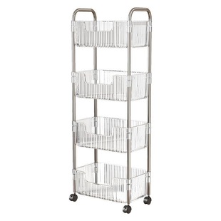 放书包置物架可移动亚克力小推车零食玩具收纳多层落地桌下储物架