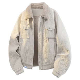 it FIVE CM高级感外套男款加肥加大码秋冬加绒加厚款男士夹克保暖