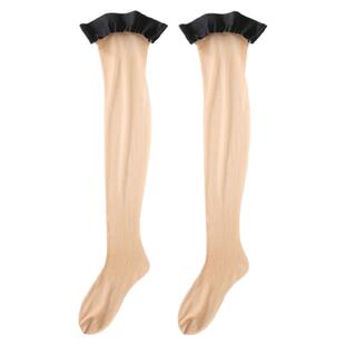 SK4510夏季超薄长筒丝袜女过膝袜黑丝红边性感撞色高筒袜防滑隐形