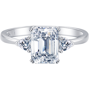 Modian 925纯银2克拉钻戒仿真钻石戒指女结婚求婚情侣爱心婚戒