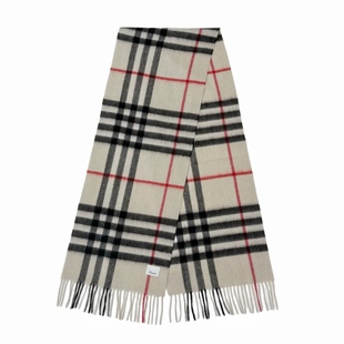 经典格子羊绒围巾经典百搭英伦冬季高级感米白时尚高级感2026新款