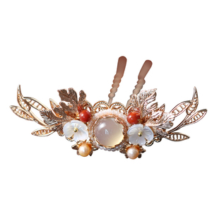 青雀记原创手工古典风新中式女多宝小发冠汉服头饰发饰发钗龙葵红