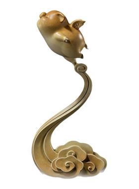 铜师傅《飞翔小猪》客厅桌面铜猪摆件 家居装饰工艺品 乔迁礼物