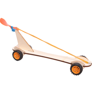 小学生diy橡皮筋动力车木质手工拼装科技小制作发明科学实验材料