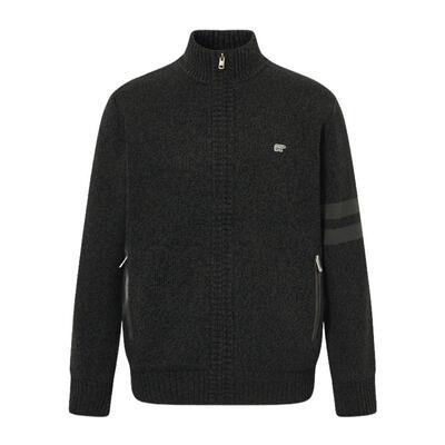 加绒加厚立领针织衫