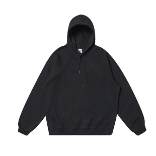 Batterup秋冬新款外套美式宽松纯色oversize灰色连帽卫衣男潮加绒