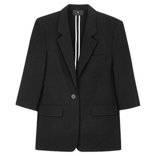 佧茜文优雅高定西装2025秋季新款时尚通勤立体提花翻袖上衣女