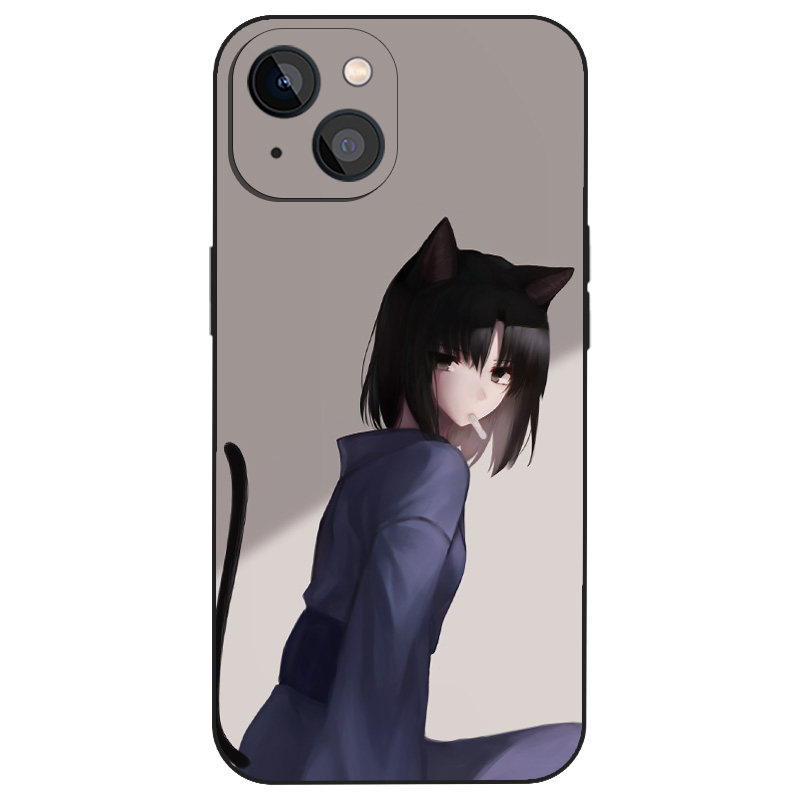 空之境界猫耳两仪式动漫插画手机壳适用iPhone16磨砂11全包12液态硅胶14玻璃13苹果15ProMax华为小米软壳