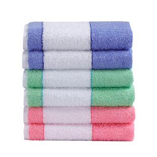 钟牌414萃众毛巾上海老牌字号彩条吸水洗脸毛圈纯棉A类舒适面巾