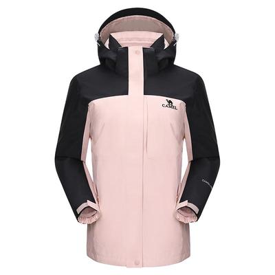 骆驼户外冲锋衣女士新款秋冬三合一可拆卸防风防水外套登山服男女