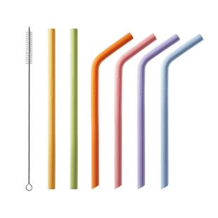 乐扣乐扣硅胶吸管弯头粗吸管软儿童喝水喝汤食品耐高温可重复使用