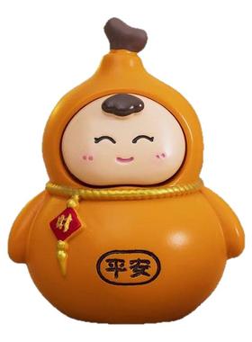 创意小摆件办公室桌面工位解压转运招财装饰品树脂工艺品葫芦摆件