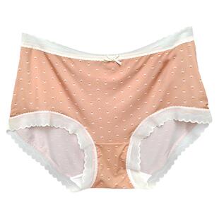 彩田花仙子内裤女超细纤维印花中腰22096高腰22097蕾丝边柔软丝滑