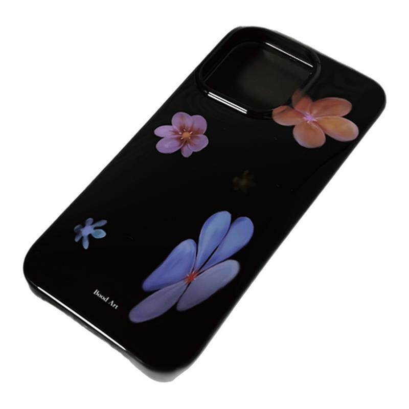 BOOD原创 新中式釉花 黑色光面新款创意 适用于16/16promax软壳苹果手机壳iphone15promax秋冬款