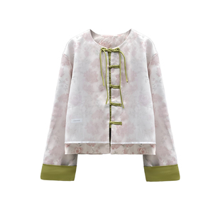 程潇明星同款新中式盘扣拼色外套国风改良唐装休闲轻奢高级感上衣