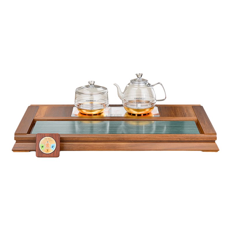 金灶胡桃木实木石茶盘