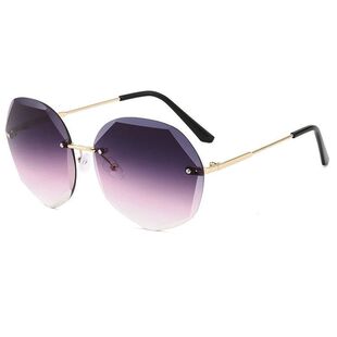 2025素颜镜无框美颜墨镜女潮防晒时尚太阳镜眼镜女偏光镜片妆容