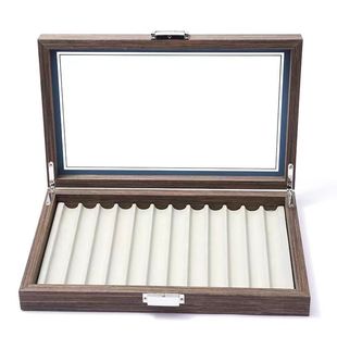 钢笔收纳整理盒/黑胡桃木质12孔实木质感复古笔盒陈列收藏展示盒