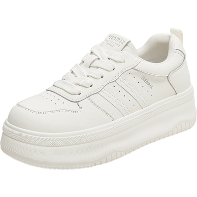 天美意厚底增高面包小白鞋运动板鞋女休闲鞋2025秋季新款KB084CM5