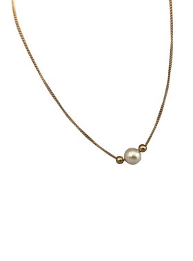 华丽风小金豆美国定做珍珠项链