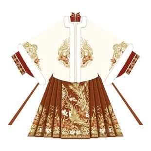素羽华裳岁岁年年 新年款汉服女明制方领披袄马面裙加厚秋冬套装