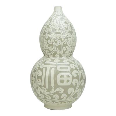 葫芦中式风纯手工雕刻福禄寿摆件