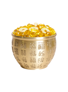 杭州灵隐黄铜平安好运百福桶